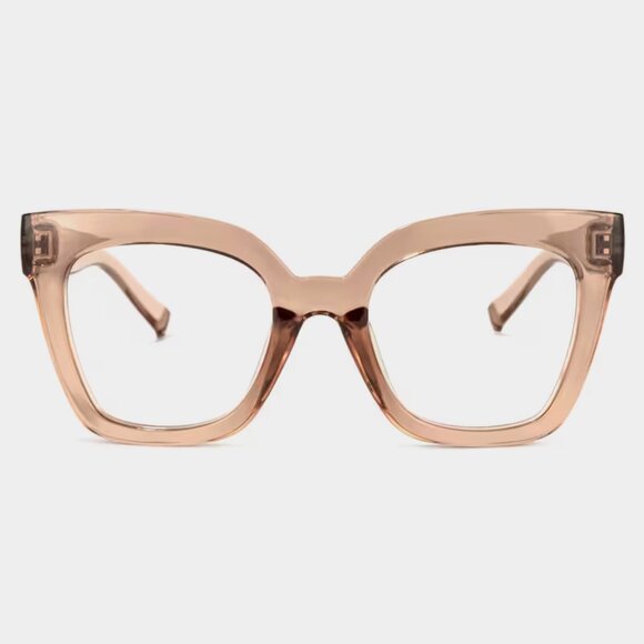 Champagne Square Oversize Glasses (Prescription Lenses) - Picture 1 of 5